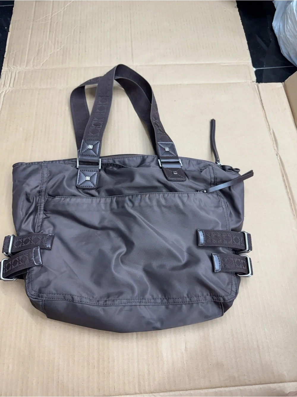 Kenneth Cole Reaction Chocolate Brown Nylon Laptop Tote